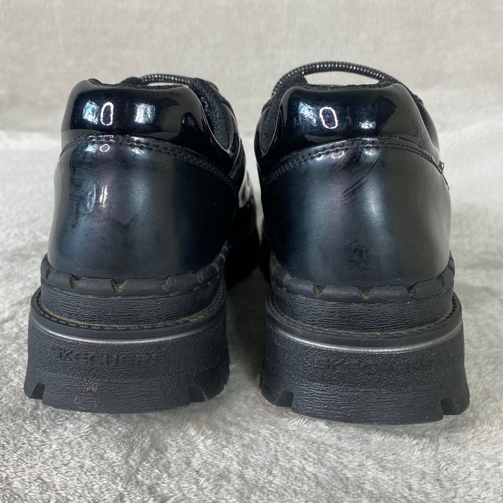 Skechers Jammers Patent Leather Womens Size 7.5 Cool Black Lug Sole - Picture 7 of 10